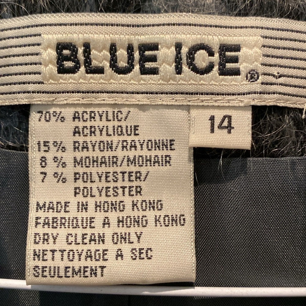 Blue Ice Ladies Blazer. Full Zip. Made w/Mohair. Black/Grey Color. Size 14 - Picture 5 of 6